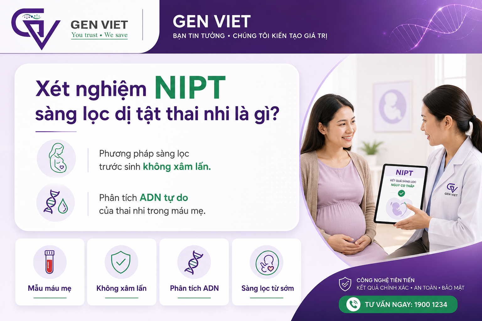 Xét Nghiệm NIPT Sàng Lọc Dị Tật Thai Nhi An Toàn, Chính Xác